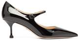 Thumbnail for your product : Prada Point-toe Patent-leather Mary-jane Pumps - Womens - Black