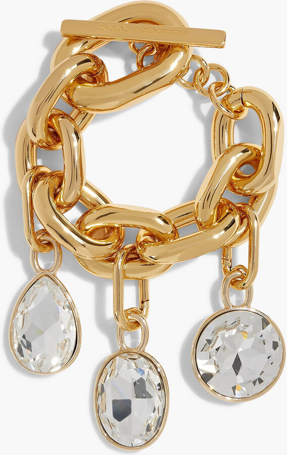 RABANNE Gold-tone crystal bracelet
