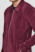Thumbnail for your product : boohoo NEW Mens Velour Harrington Jacket in Polyester
