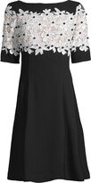 Thumbnail for your product : Shani Lace Fit & Flare Crepe A-Line Dress