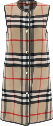 Burberry Checked Press-Stud Fastened Coat