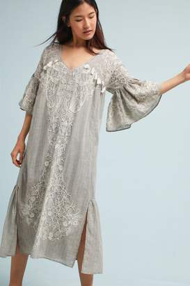 Anthropologie Tisdale Embroidered Midi Dress