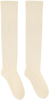 Off-White Cotton Knee-High Socks 
