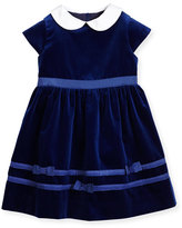 Thumbnail for your product : Florence Eiseman Cap-Sleeve Velvet Dress, Royal, Size 2-6