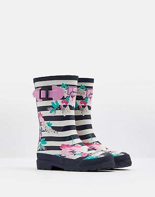 Joules Printed Wellie Boots in Margate Floral Stripe