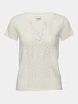 Thumbnail for your product : Frame Pointelle Lace Up Tee