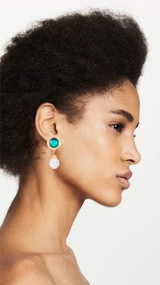 Ben-Amun Imitation Pearl & Jewel Clip On Earrings