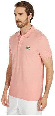 Lacoste Short Sleeve Solid Polo Embroidered Animation Badge on Chest Greet