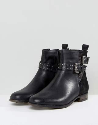 Rule London Stud Strap Flat Leather Boot