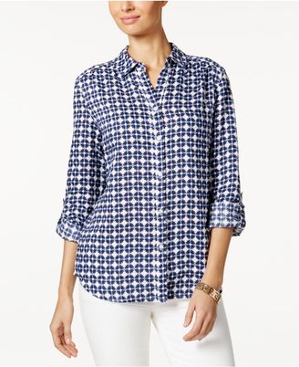 Charter Club Linen Roll-Tab Shirt, Created for Macy's