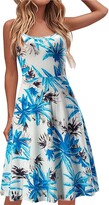 Thumbnail for your product : OYSOHE BK Women's Sling Dress 2021 Fashion Casual V-Neck Sleeveless Dress Strap Open Back Sexy Print Dress with a Button Pockets(M