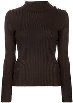 Thumbnail for your product : Balmain button-embellished ribbed jumper