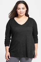 Thumbnail for your product : Eileen Fisher V-Neck Organic Linen & Cotton Tunic (Plus Size)