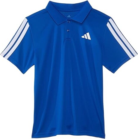 adidas Kids 3-Stripe Polo Shirt (Big Kid) Boy's T Shirt Team Royal Blue : XL (18-20 Big Kids), Mesh/Polyester