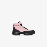 Thumbnail for your product : Alyx Pink Logo Print Leather Hiking Boots