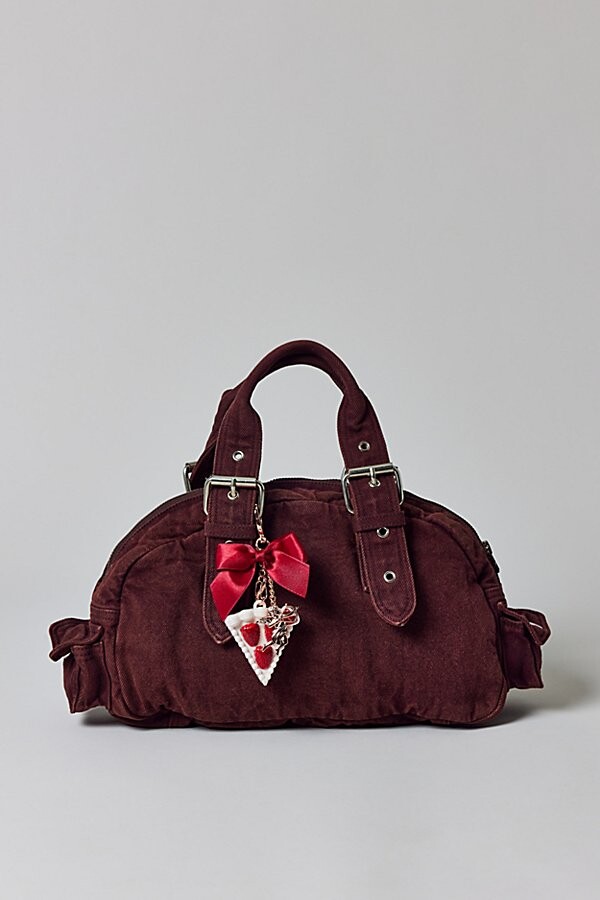 BDG Colored Denim Duffle Shoulder Bag in Dark Brown