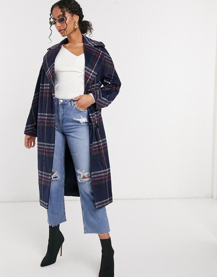 oversized navy wool coat