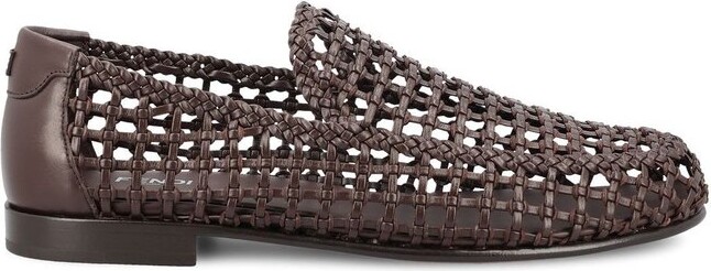 Fendi Woven Slip-On Loafers