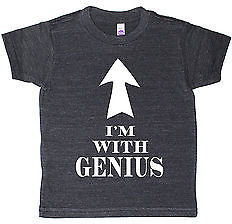 American Apparel I'm With Genius Unisex Kids T Shirt Toddlers Babies Onesies