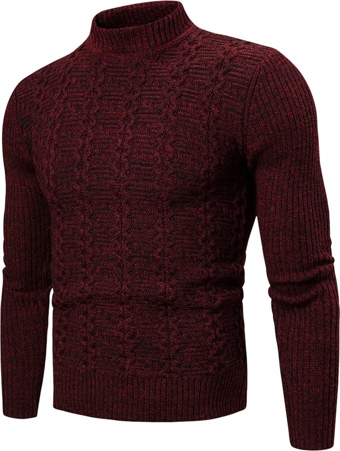 BGFIPAJG Sweater with Shirt Collar Men Mens Autumn and Winter Fashion  Casual Round Neck Pullover Long Sleeve Sweater Christmas Jumpers Men
