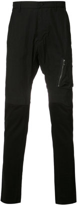 Julius zipped detail skinny trousers - men - Cotton/Nylon - 3