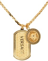 Thumbnail for your product : Versace Gold Medusa Tag Necklace