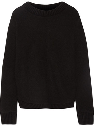 The Elder Statesman Appliquéd Cashmere Sweater - Black