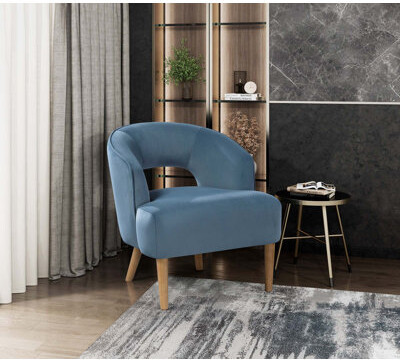 Lark Manor Luxury Home Unique Style Accent Chair Plush Seat Legs Contemporary Living Room Furniture 1Pc