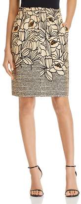 Donna Karan Floral-Print Pull-On Skirt