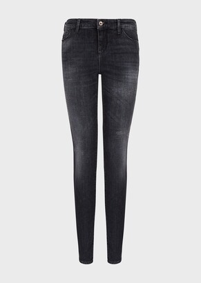 Emporio Armani J23 Vintage-look, comfort-denim, push-up jeans - ShopStyle