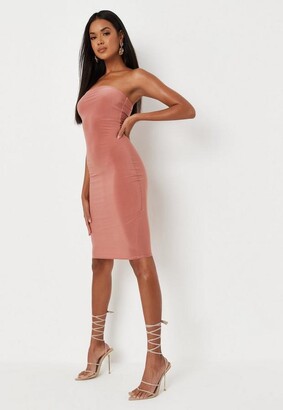 midi bandeau bodycon dress