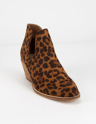 BEAST FASHION Chop Out Leopard Womens Booties