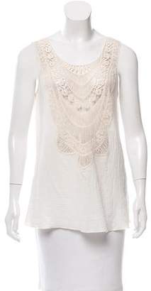 Miguelina Leighanne Crochet-Accented Top w/ Tags