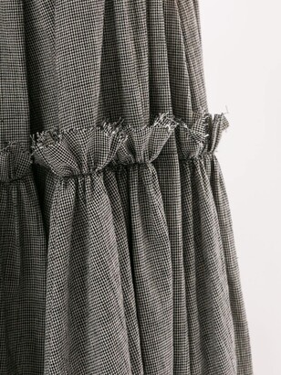 Yohji Yamamoto Houndstooth Frill Flared Skirt