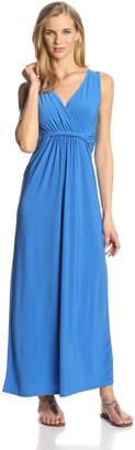 NY Collection Women's Sleeveless Surplice Maxi Dress with Twist Details at Waist