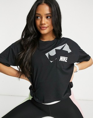 gray nike crop top