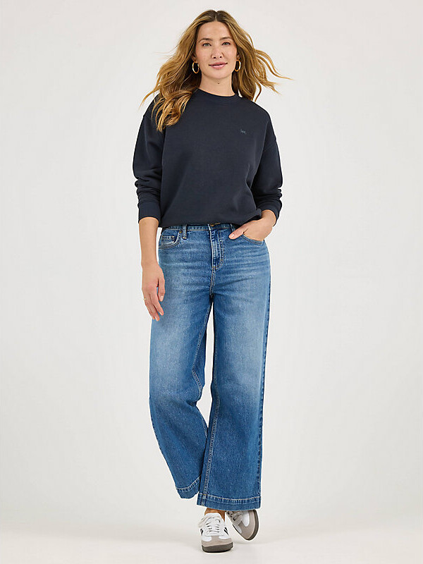 Lee Womens Legendary Wide Leg Crop Jeans