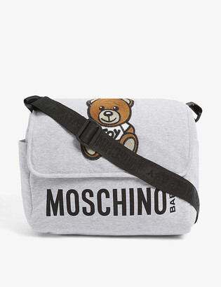 Tweet generally Ash Moschino Teddy Bear logo-print cotton changing bag - ShopStyle Kids' Clothes