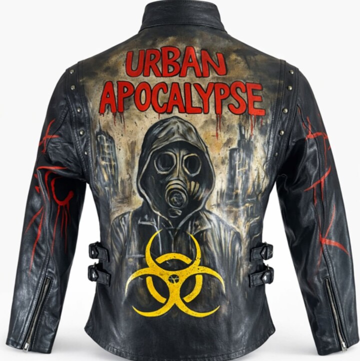 Zastastudio Complete Hand-Painted Women Leather Biker Jacket