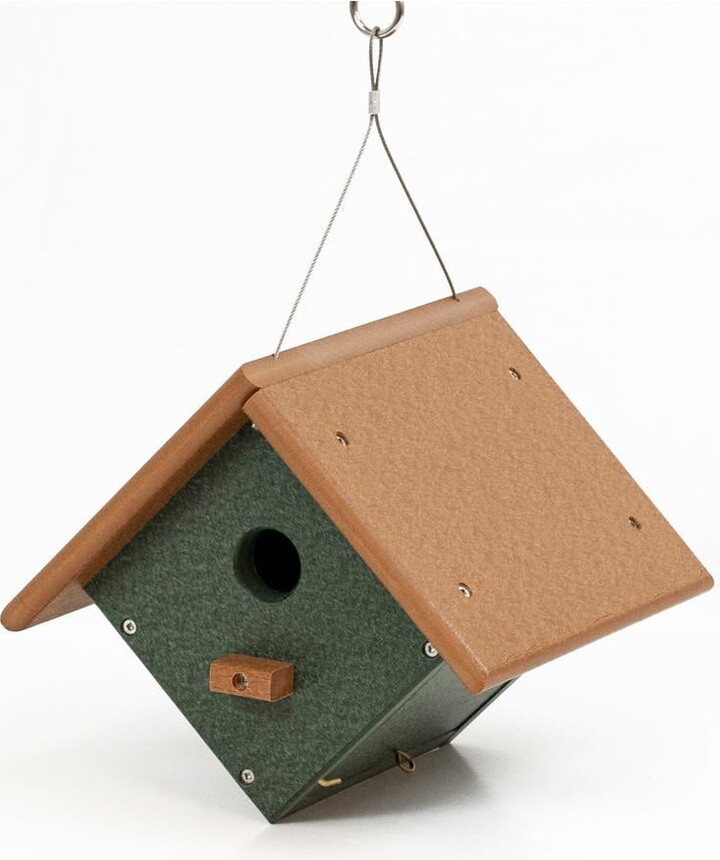 Outdoor Leisure Products Plastic Wren or Chickadee Bird House in Multi-Color