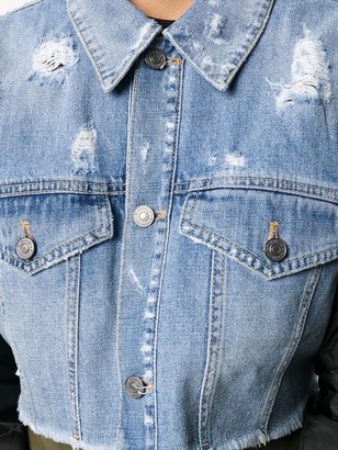 Givenchy Quilted Sleeve Denim Jacket