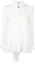 Fendi - blouse à col festonné - women - Soie/Polyamide/Polyester/Viscose - 40