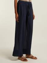 Thumbnail for your product : Loup Charmant Lace-insert Cotton Trousers - Womens - Navy