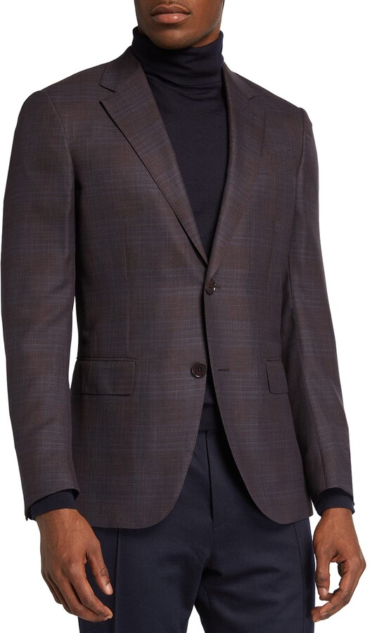Ermenegildo Zegna Men's Plaid WoolSilk Sport Jacket ShopStyle