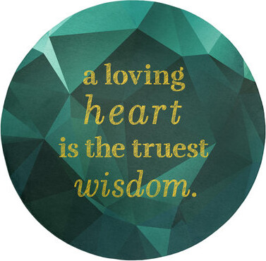 East Urban Home Faux Gemstone Love & Wisdom Quote Poly Chenille Rug