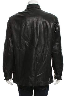 Armani Collezioni Leather Zip-Up Jacket