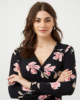 Thumbnail for your product : Le Château Floral Print Stretch Wrap-Like Blouse