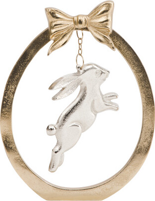 TJMAXX Egg With Bunny On Marble Base Figurine, Gold