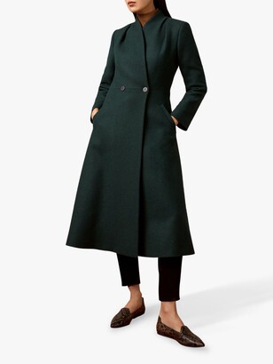 The Fold Finchley Wool Blend Tailored Coat, Dark Green