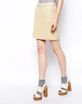 Thumbnail for your product : See by Chloe Stretch Mini Sweat Skirt with Neon Stitch